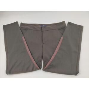 GAP Riding Skinny Pants Womens Size 10‎ Green W/Brown Faux Suede Thick Patch